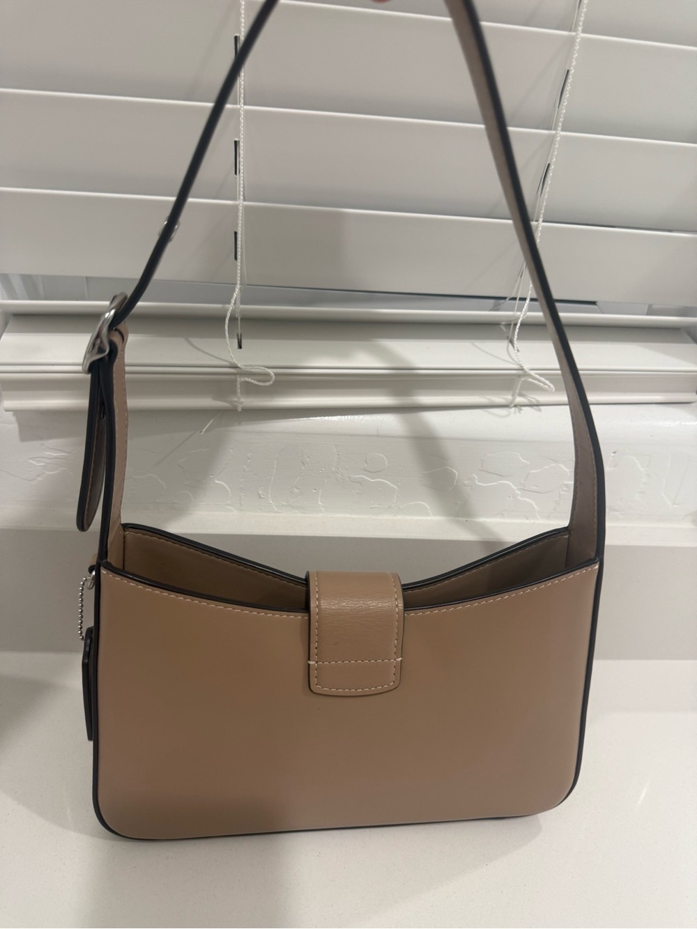 Coach Eliza Shoulder Bag in Tan and Silver Hardware - Picture 4 of 10